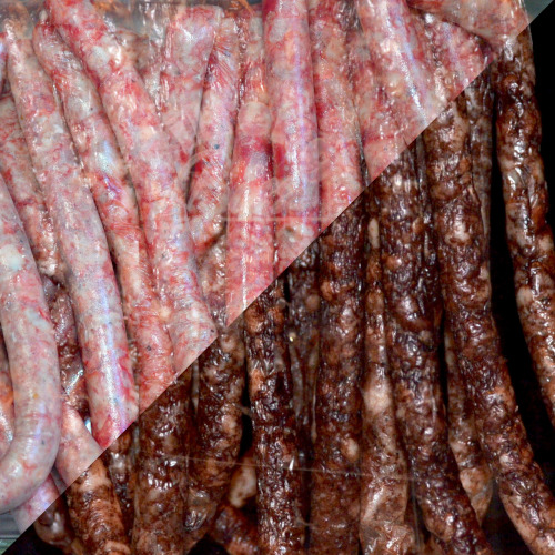 Droewors-raw-dried 500x biltong hanging